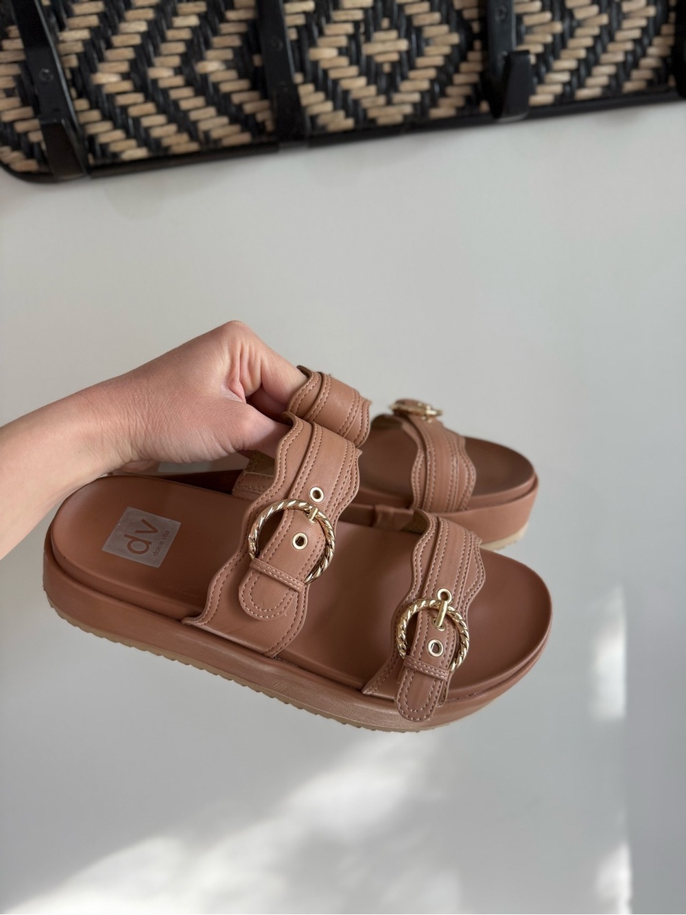 DV by Dolce Vita Sheree Platform Sandals - Brown/Gold - Size 9